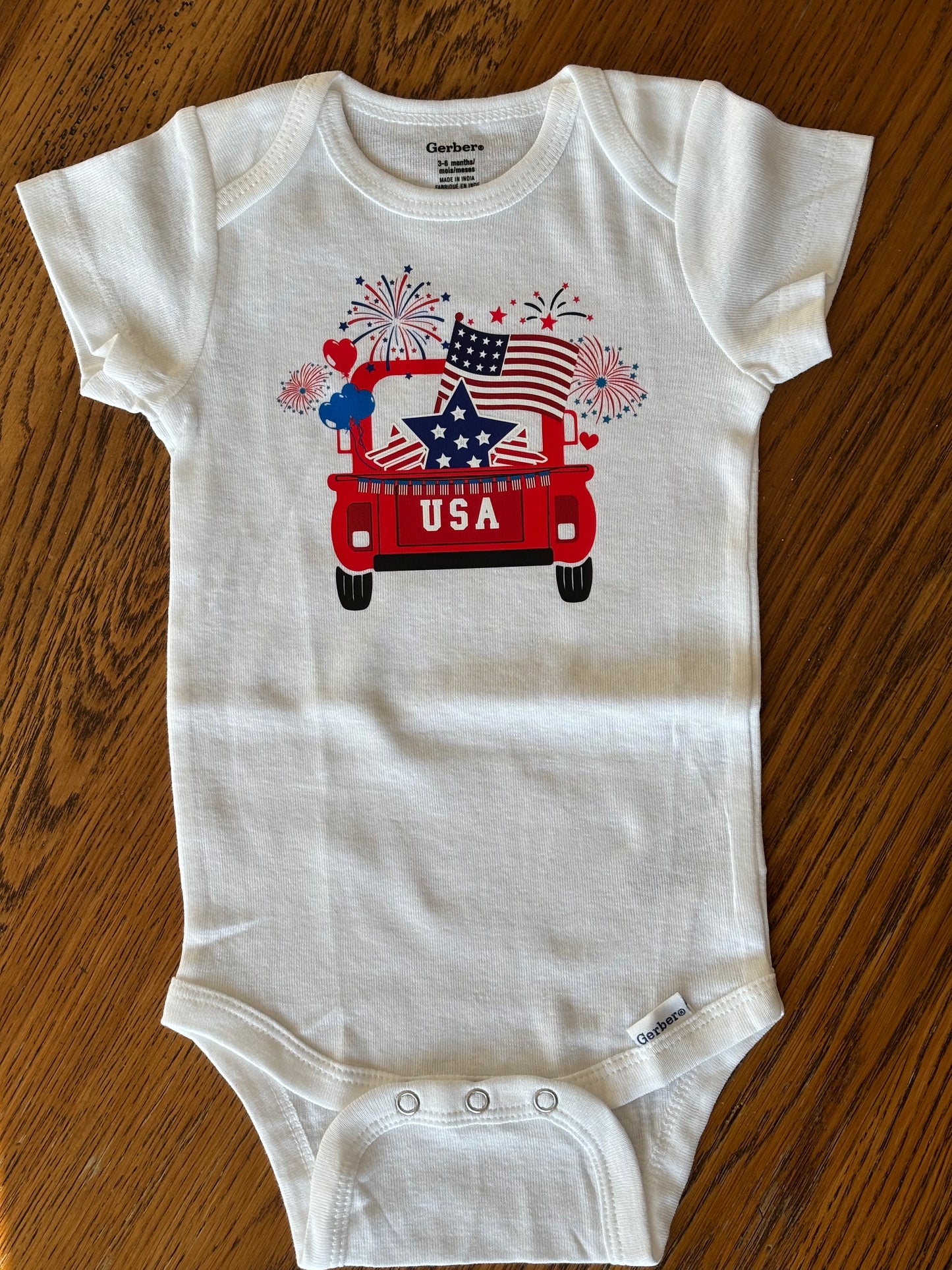 USA Truck Patriotic Onesie