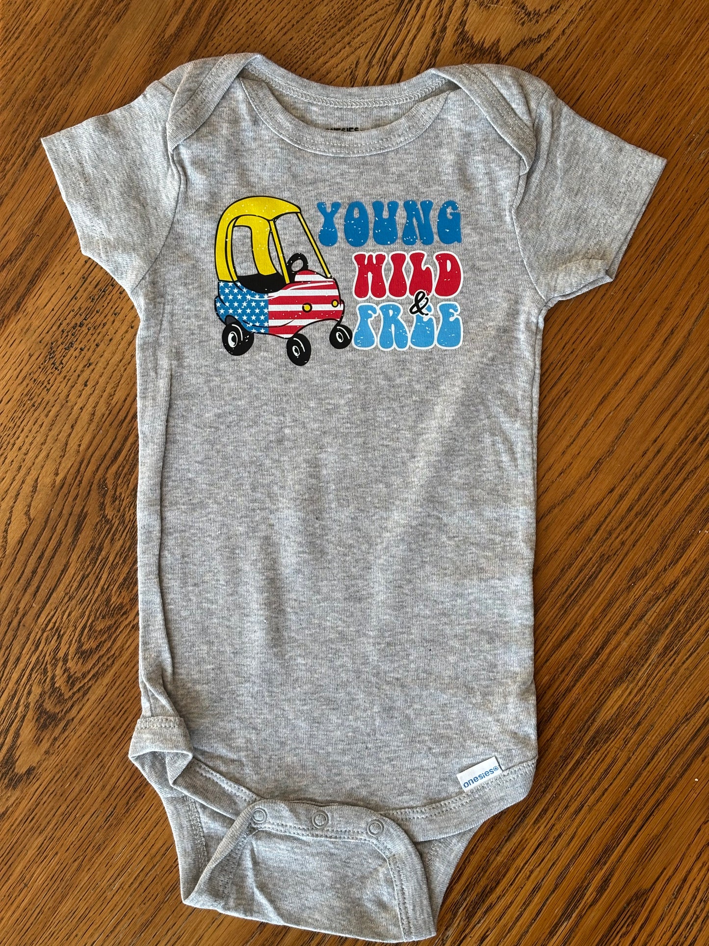 Young Wild & Free Patriotic Onesie