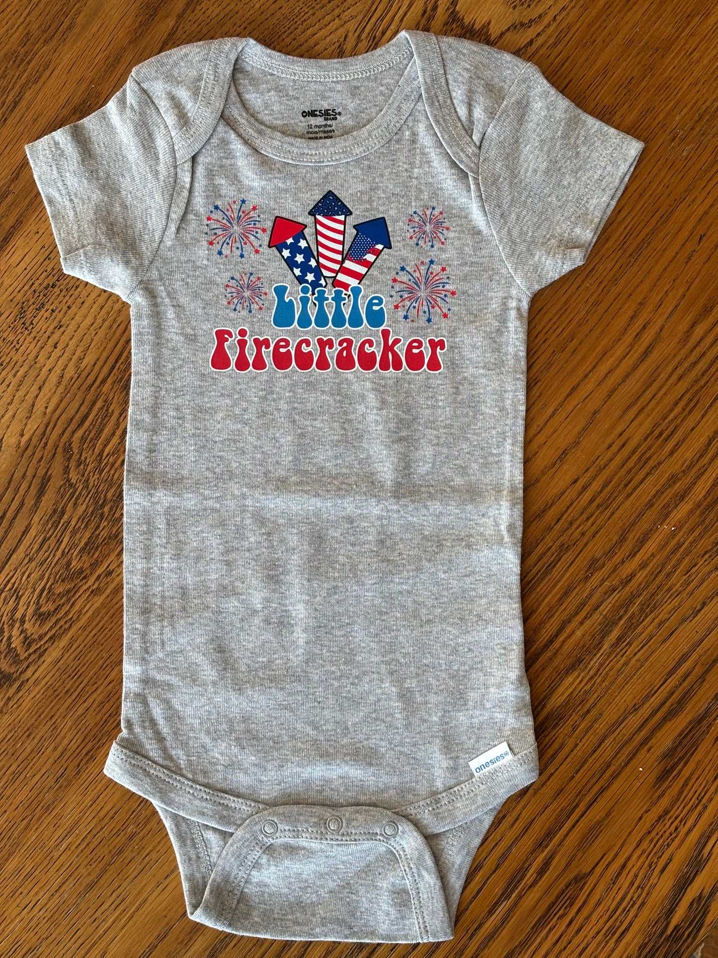 Little Firecracker Patriotic Onesie