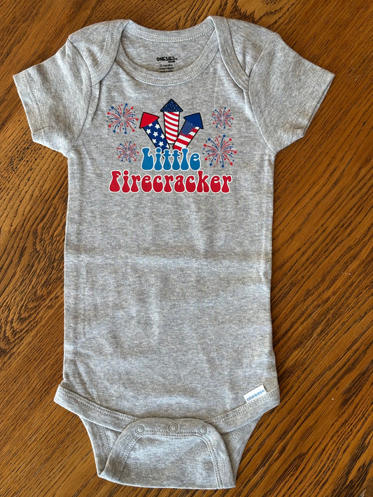 Little Firecracker Patriotic Onesie