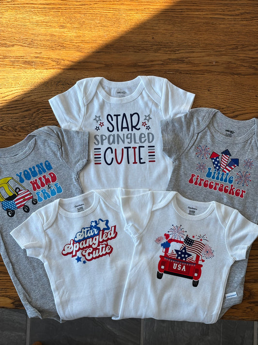 USA Truck Patriotic Onesie